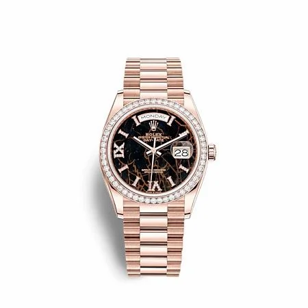 Rolex Day-Date 36 Everose Gold / Diamond / Eisenkiesel / President 128345RBR-0044 (M128345RBR-0044)